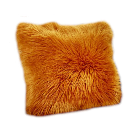 Artificial Wool Fur Soft Plush Pillowcase Cushion Cover Dijon Yellow