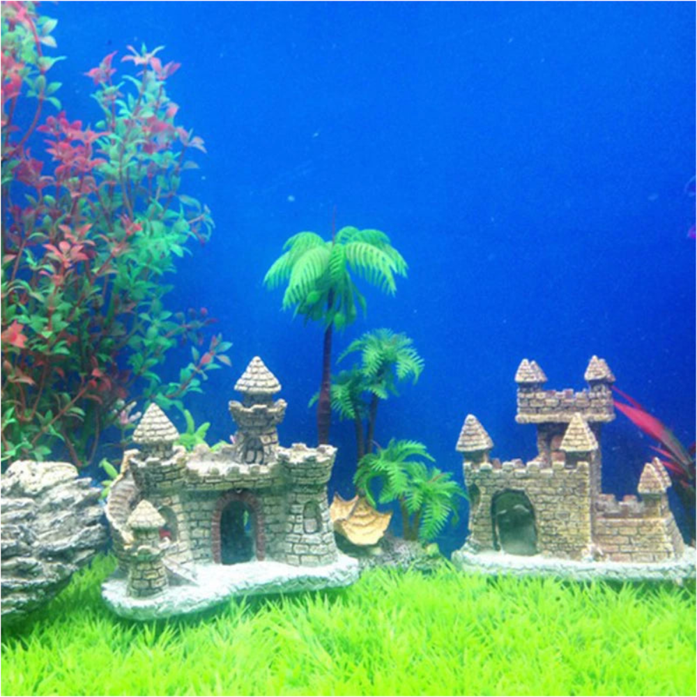 Artificial World Of Tanks Stone-Island Resin Castle Aquarium Decoration For Fish