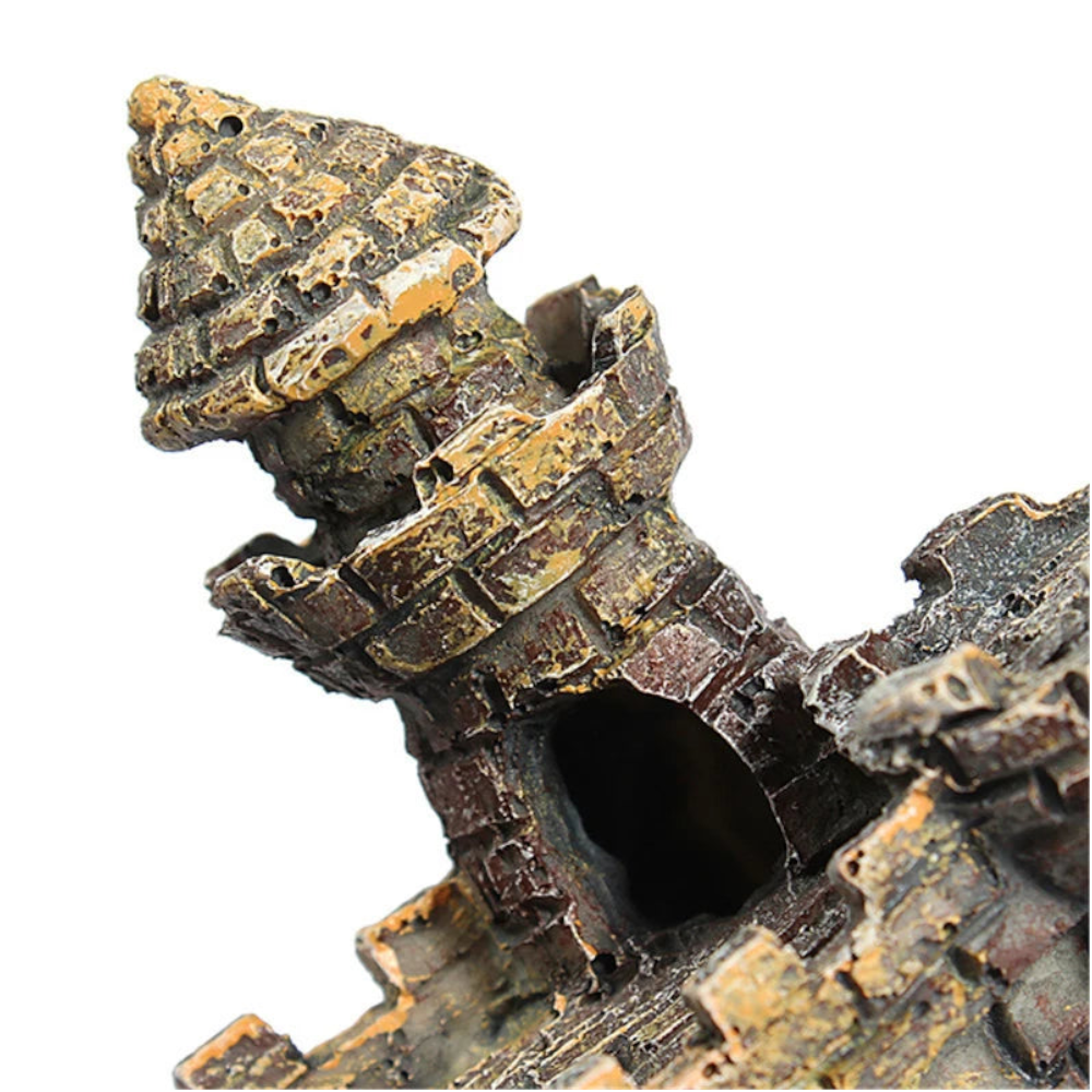 Artificial World Of Tanks Stone-Island Resin Castle Aquarium Decoration For Fish