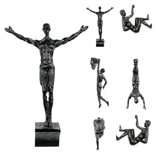 Athlete Rock Climbing Man Resin Background Wall Hanging Decoration Sculpture Statue Figures Present Retro New 2023