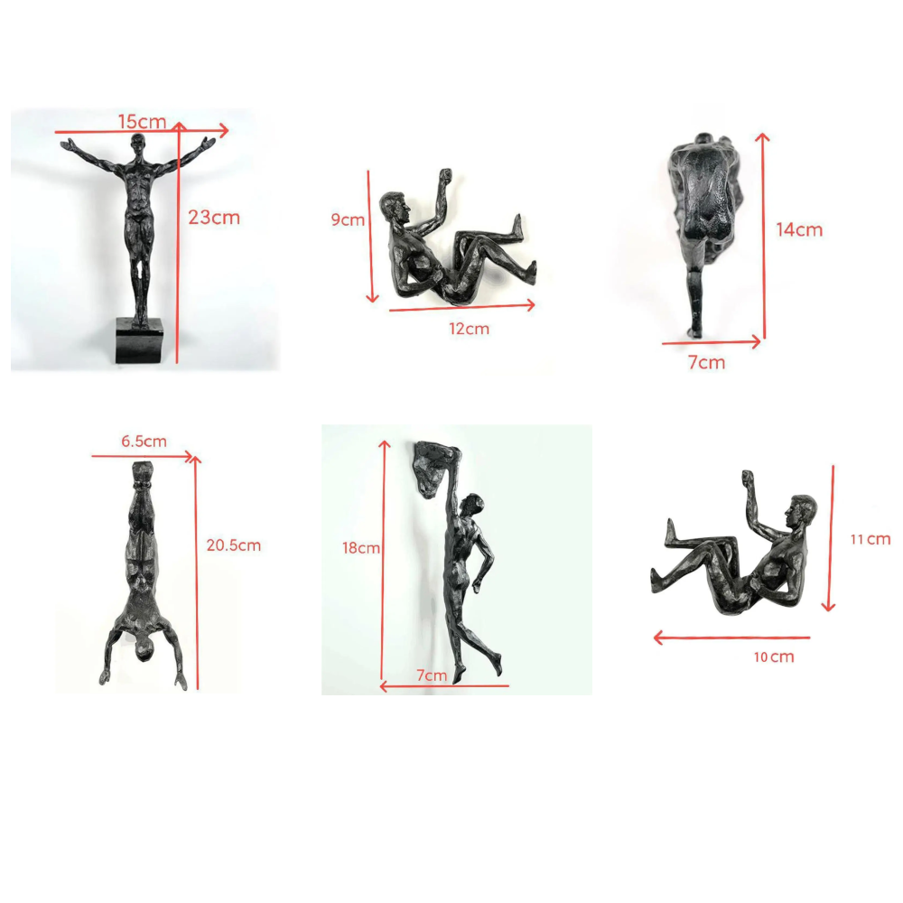 Athlete Rock Climbing Man Resin Background Wall Hanging Decoration Sculpture Statue Figures Present Retro New 2023