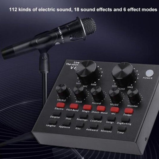 Audio External Live Broadcast Sound Card Usb Headset Microphone For Mobile Phone Computer Pc Black