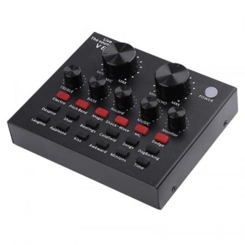 Audio External Live Broadcast Sound Card Usb Headset Microphone For Mobile Phone Computer Pc Black