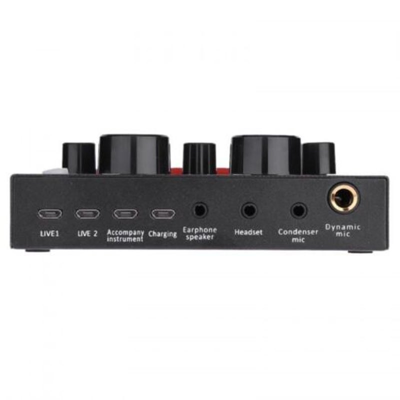 Audio External Live Broadcast Sound Card Usb Headset Microphone For Mobile Phone Computer Pc Black