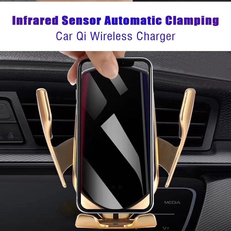 Automatic Clamping 10W Car Wireless Charger Air Vent Phone Holder Charging Stand