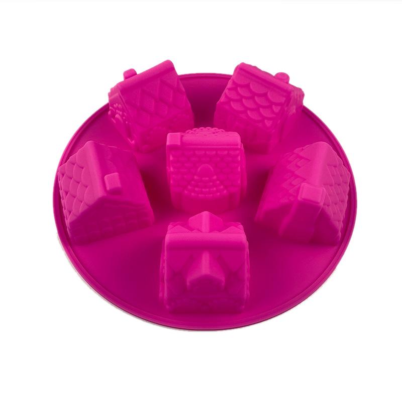 Silicone 3D Christmas Mini Gingerbread House Village Cake Chocolate Baking Mold