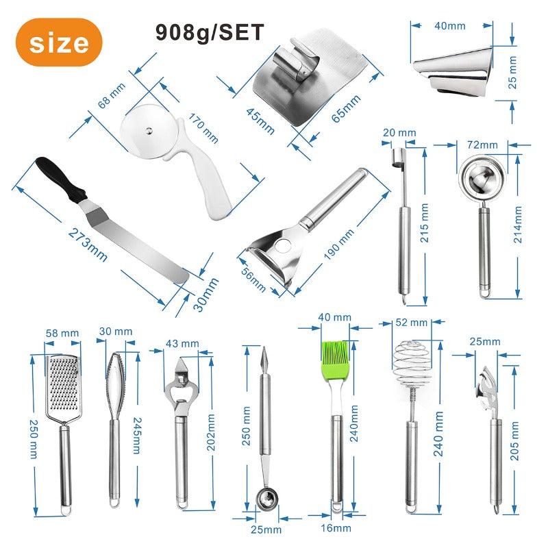 18Pcs Stainless Steel Kitchen Utensils Set