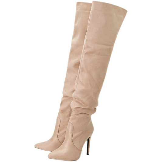 Over The Knee Boots Pointed Toe Stiletto High Heel Long Lady Shoes