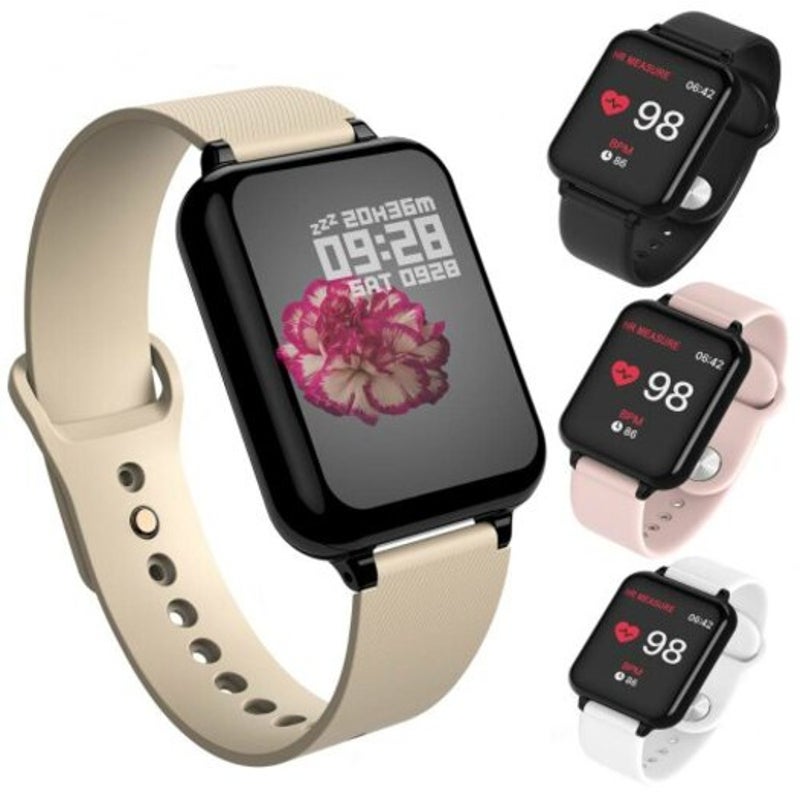 B57 Fitness Tracker Smartwatch Waterproof Sport For Ios Android Phone Heart Rate Monitor Black