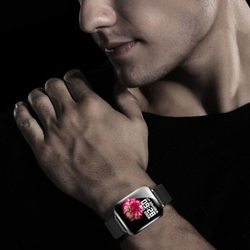 B57 Fitness Tracker Smartwatch Waterproof Sport For Ios Android Phone Heart Rate Monitor Black