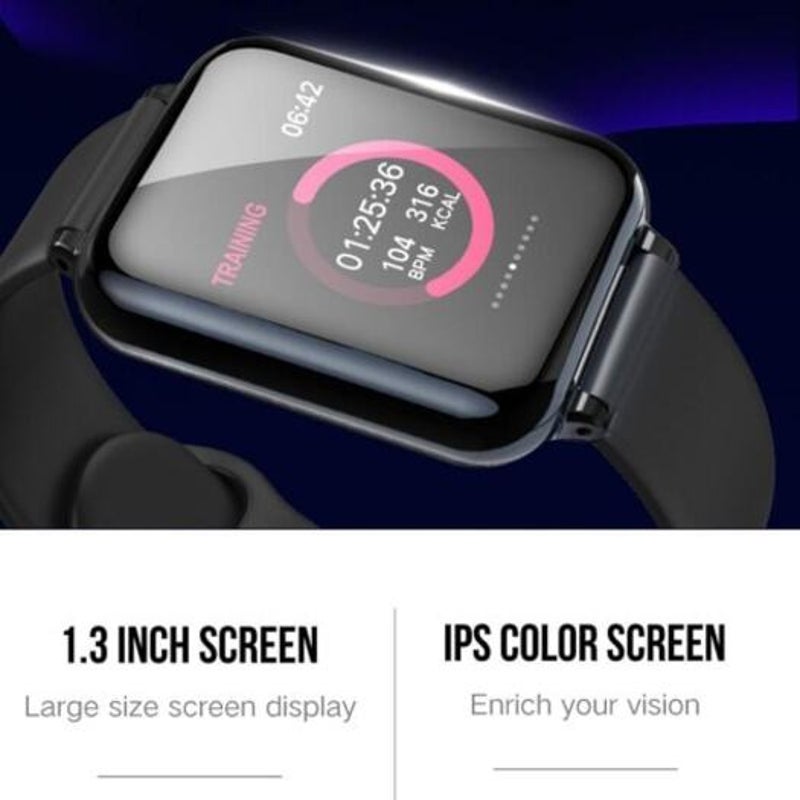 B57 Fitness Tracker Smartwatch Waterproof Sport For Ios Android Phone Heart Rate Monitor Black