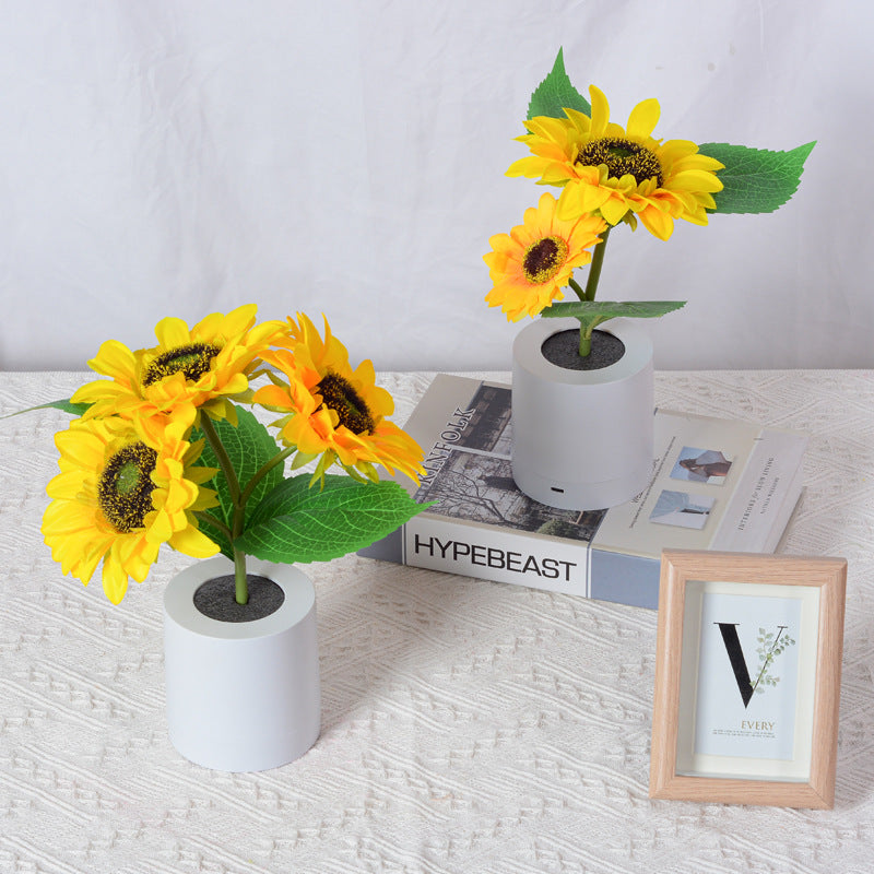 Rechargeable Sunflower Led Night Light Table Lamp Home Decor Gift