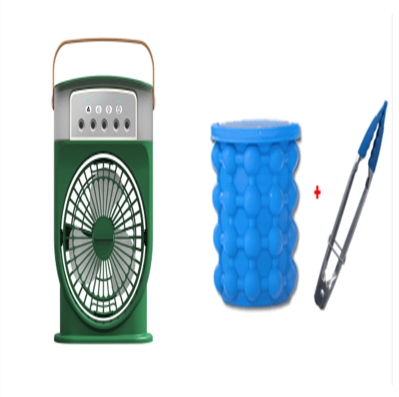 Usb Air Conditioner Cooling Fan With 5 Sprays 7 Color Light 600Ml Water Tank Mist Cooler Humidifiers