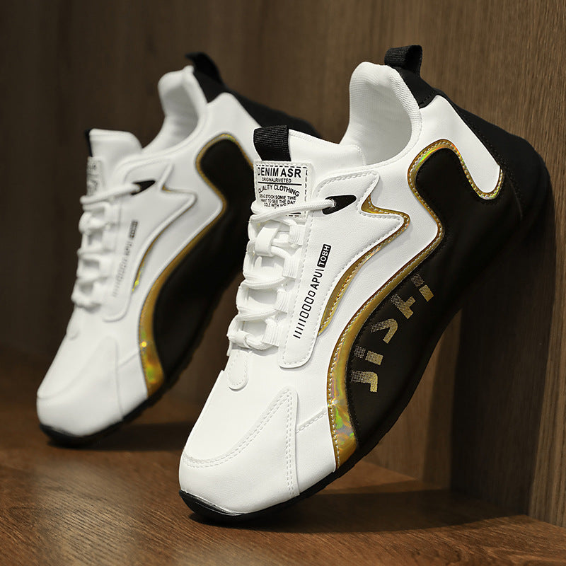 Fashion Colorblock Lace-Up Sneakers For Men Breathable Low-Top Dad Shoes Running Walking Sports