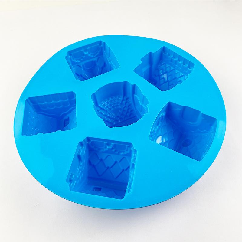 Silicone 3D Christmas Mini Gingerbread House Village Cake Chocolate Baking Mold