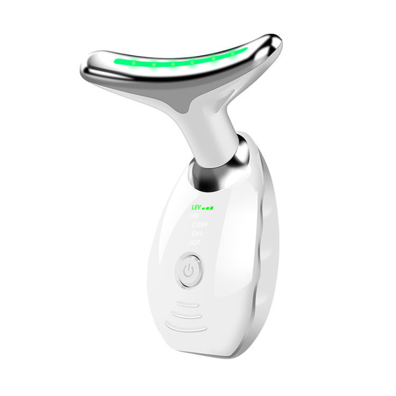 Neck Face Beauty Device Colorful Led Photon Therapy Skin Tighten Reduce Double Chin Anti Wrinkle Remove Lifting Massager