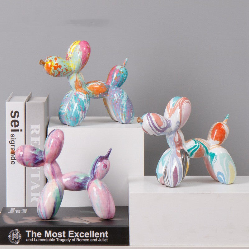 Fluid Balloon Dog Resin Ornaments Creative Living Room Home Artifact Desktop Decoration