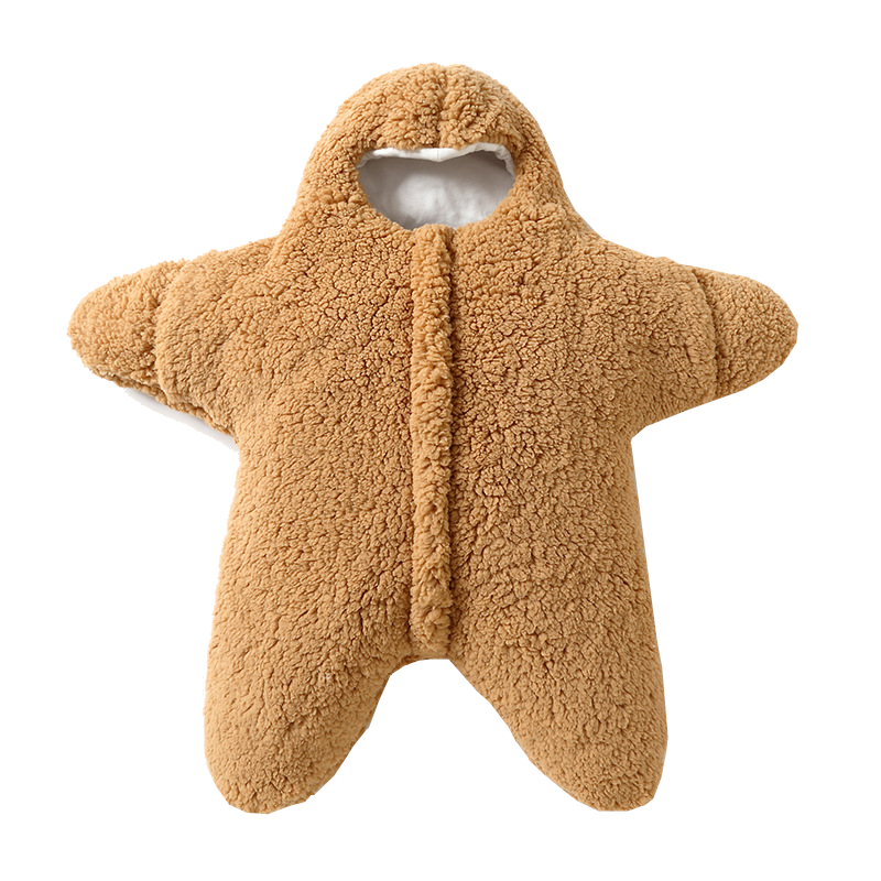 Baby Starfish Lamb Velvet Sleeping Bag Comfortable Newborn Male And Female Outing Winter Quilt Plus Cotton Thickening
