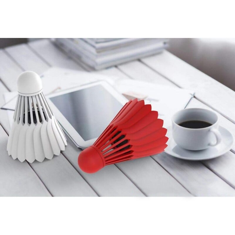 Badminton Shape Mini Portable Sports Stereo Bass Bt Speaker Sound Box White