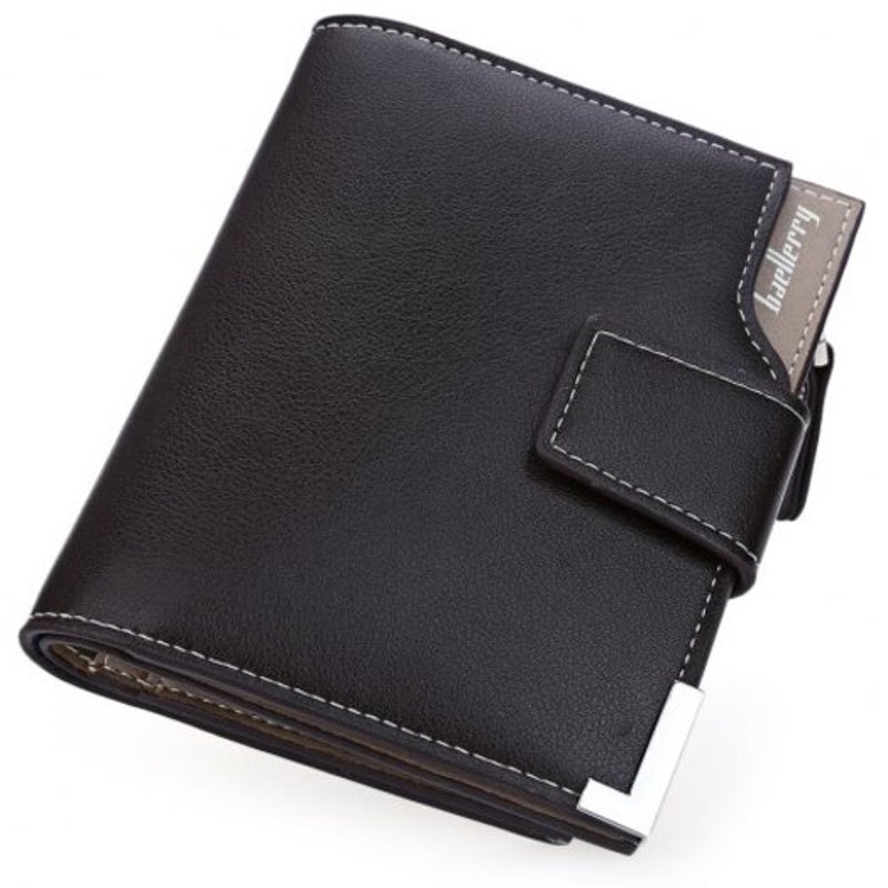 Baellerrymen Solid Color Hardware Slice Letter Zipper Hasp Short Vertical Wallet Coffee