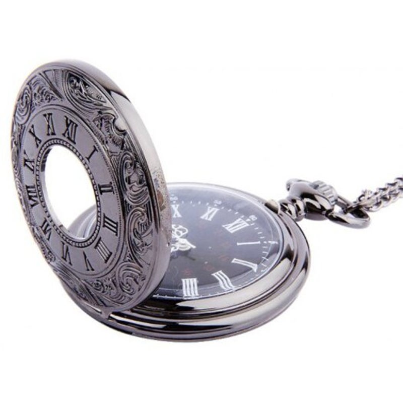Veile Studios Baldr Pocket Watch Roman Numerals Quartz Black