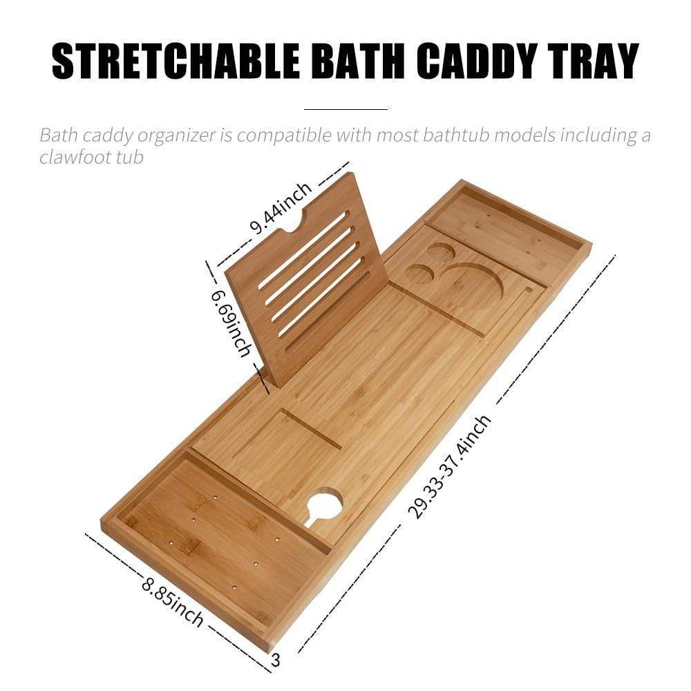 Bamboo Bathtub Tray Luxury Relaxation Self Care Bathroom Accessories