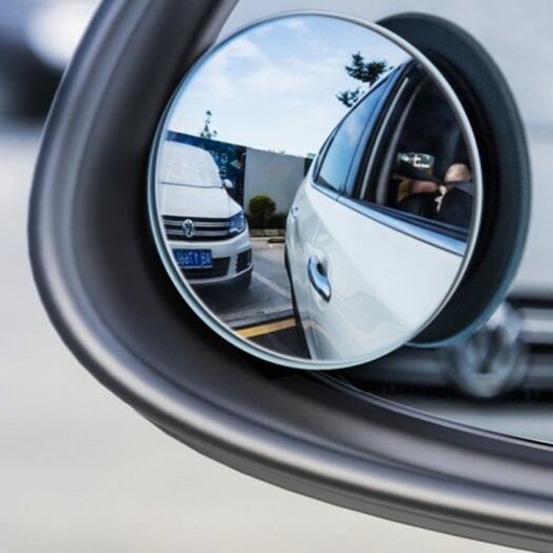 Acmdj 01 Car Holder 360 Degree Hd Rearview Mirror Anti Fog Wide Angle Convex Blind Spot Rimless Mirrors 2Pcs White