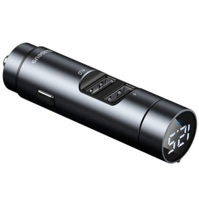 Bs 01 Wireless Car Dual Usb Ports Charger Bluetooth 5.0 Mp3 Player With Led Display Gray