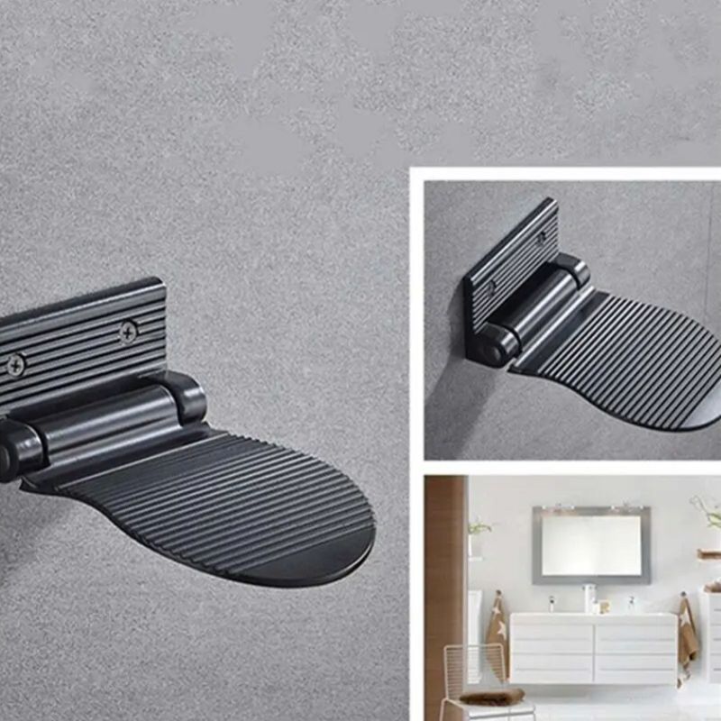 Bathroom Non Slip Foot Washing Board Shower Footstool Aluminium Alloy Wall Mounted Auxiliary Pedal Rest Pedestal Holder