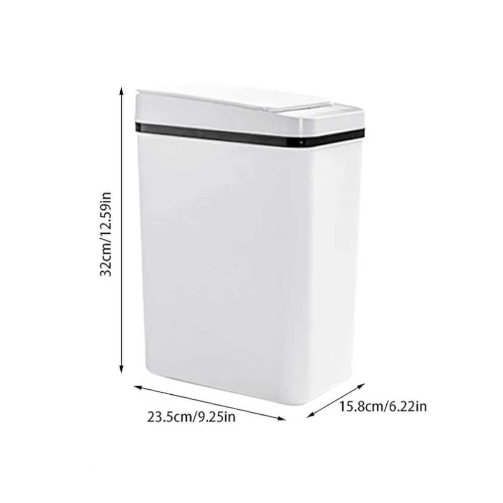 Bathroom Touchless Trash Can 12L Automatic Motion Sensor Lid Odor Proof Bin