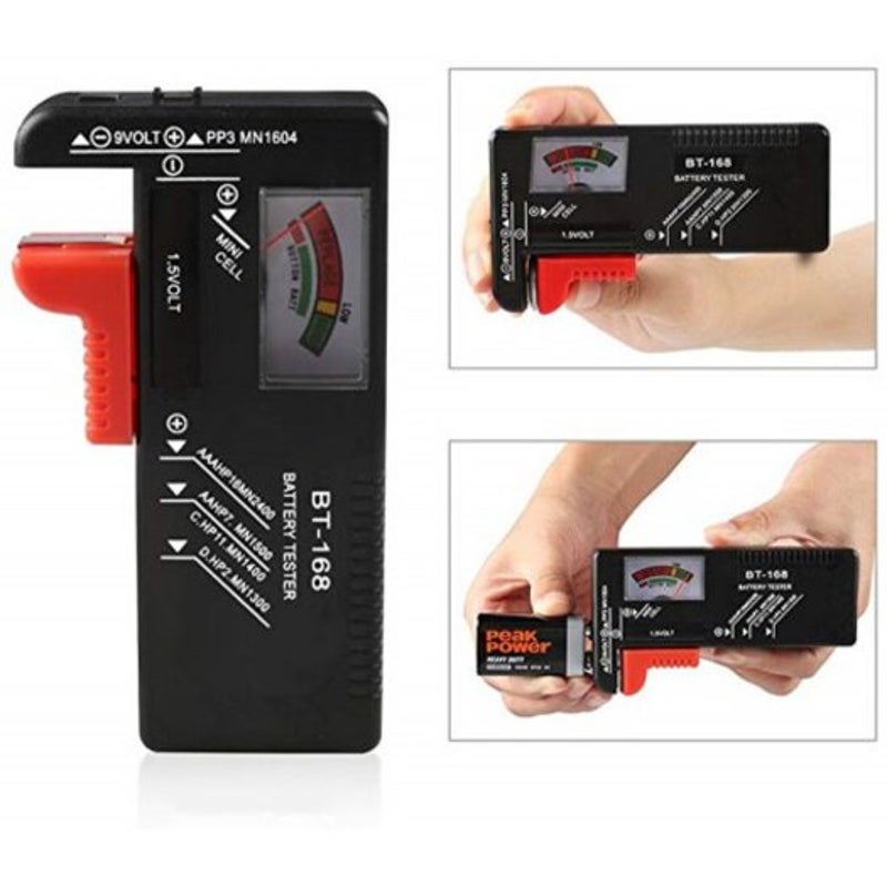 Battery Tester Universal Checker For Aa Aaa D 9V 1.5V Button Cell Black