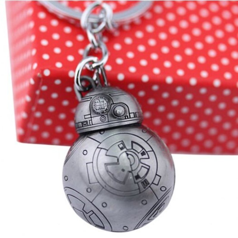 Bb 8 Zinc Alloy Robot Style Hanging Key Chain Gray