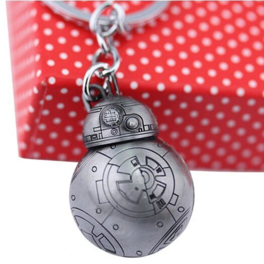 Bb 8 Zinc Alloy Robot Style Hanging Key Chain Gray