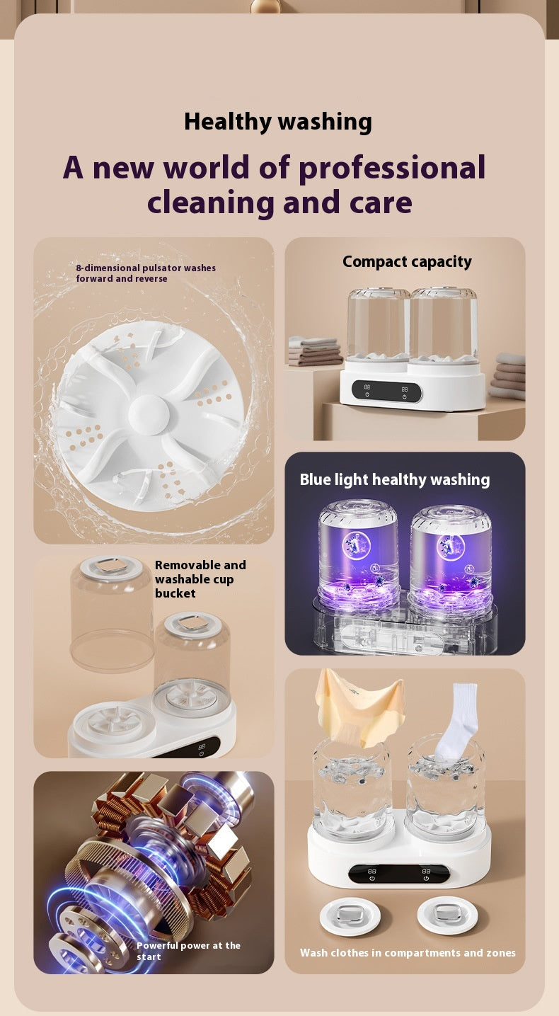 Plastic Double Bucket Mini Underwear Washing Machine Usb Powered