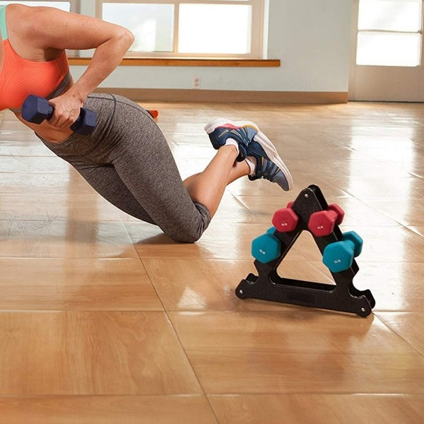 3 Tier Dumbbell Rack Stand Weights Gym Storage