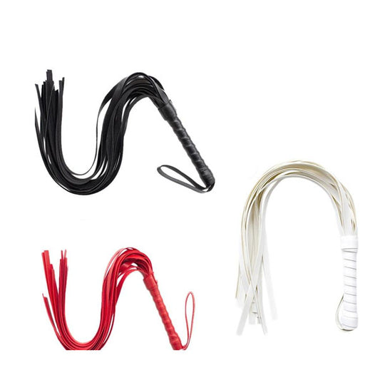 45Cm Black White Red Flogger Bdsm Impact Play Toy