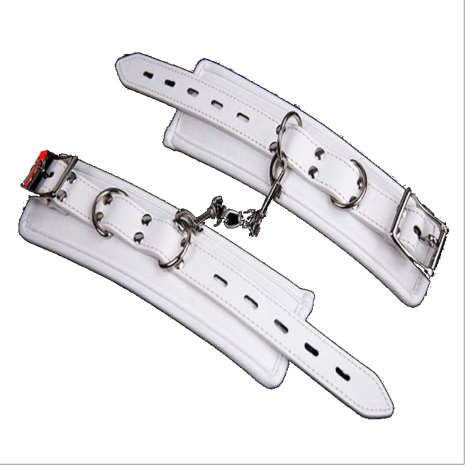 White Wrist Ankle Cuffs Spreader Bar Bondage Kink Restraints