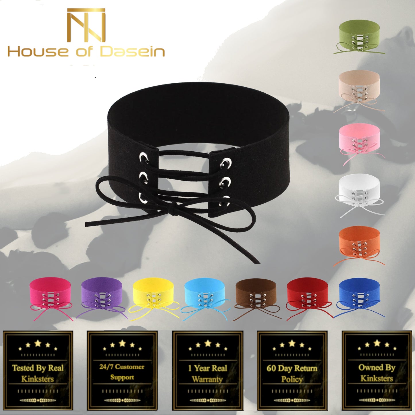 Bdsm Lace Up Collar Sexy Submissive Choker Necklace Bondage Restraints