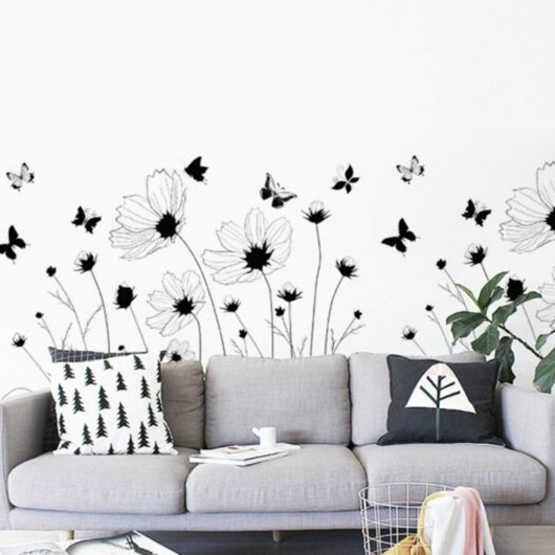 Beautiful Romantic Simple Black Wall Stickeart Decor Mural Multi