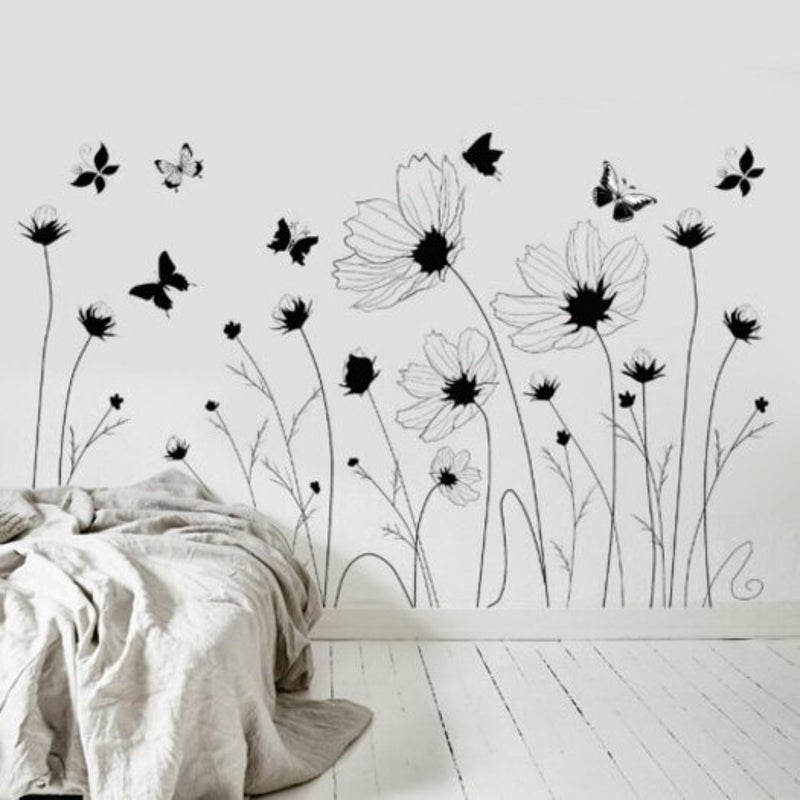 Beautiful Romantic Simple Black Wall Stickeart Decor Mural Multi