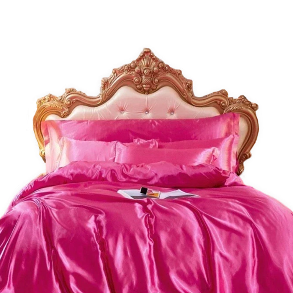 Beddings Hot Pink Eu Single Size Duvet Cover Set Luxury Polyester