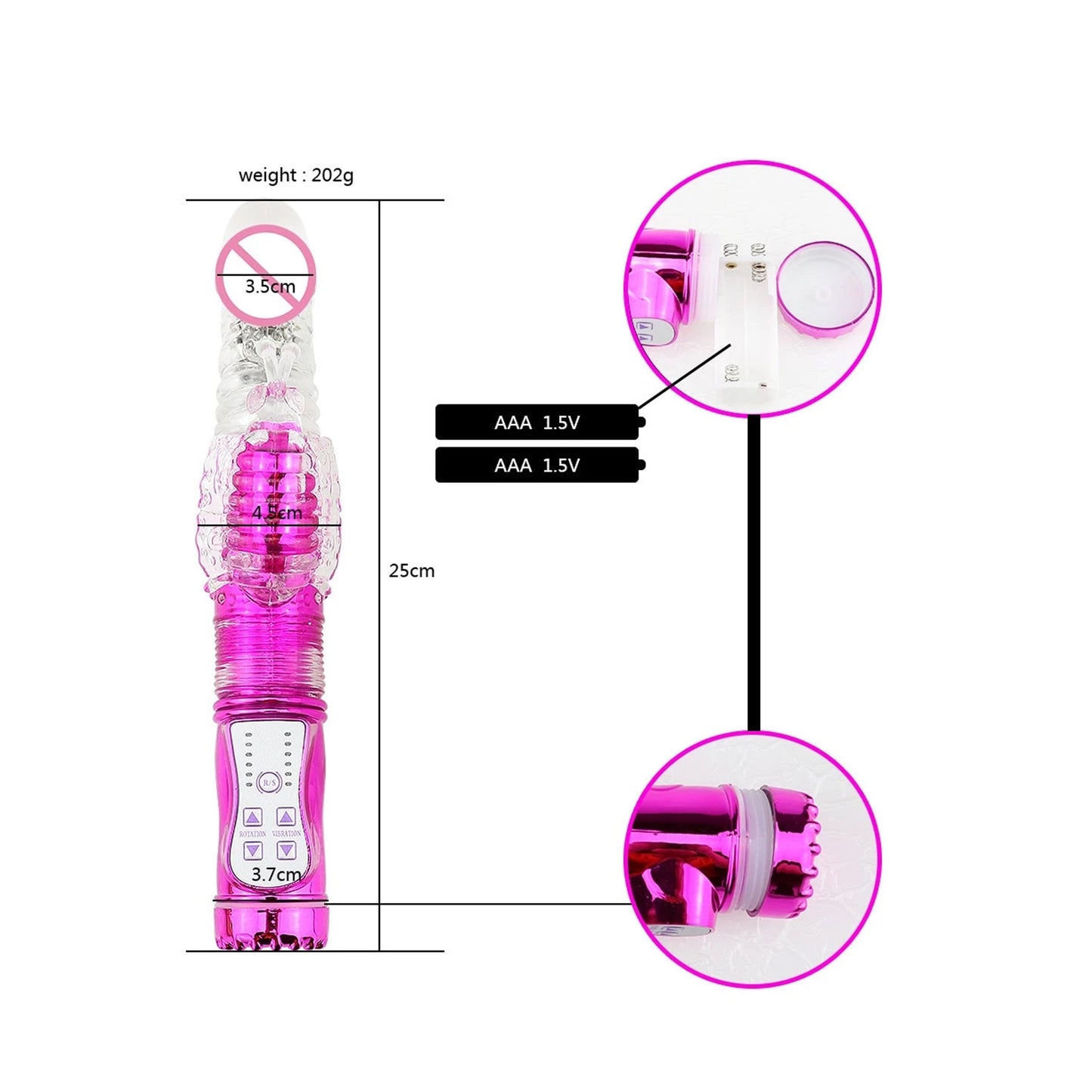 Telescopic Thrusting Rabbit Vibrator G-Spot Clitoral Stimulation
