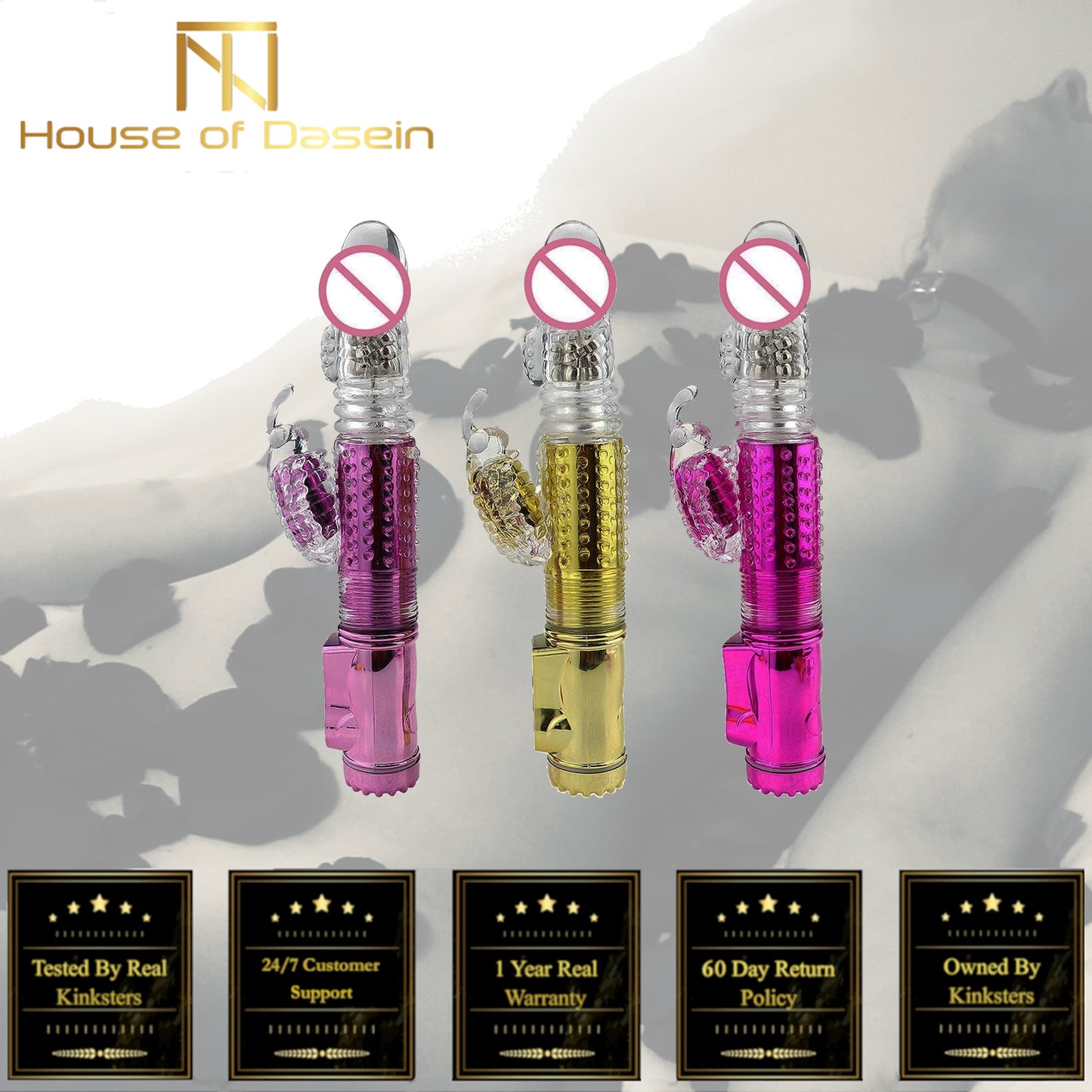 Telescopic Thrusting Rabbit Vibrator G-Spot Clitoral Stimulation
