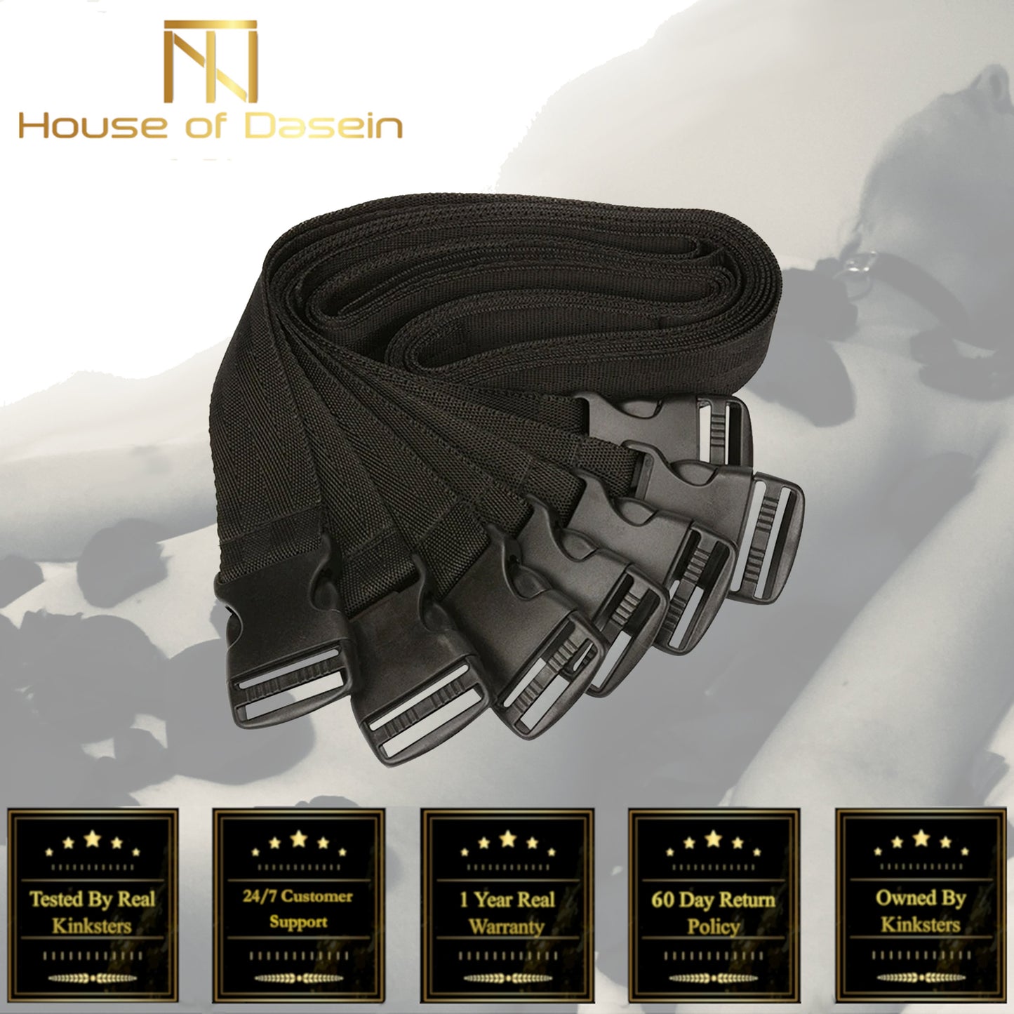 7 Piece Full Body Bondage Kit Nylon Restraints Fetish