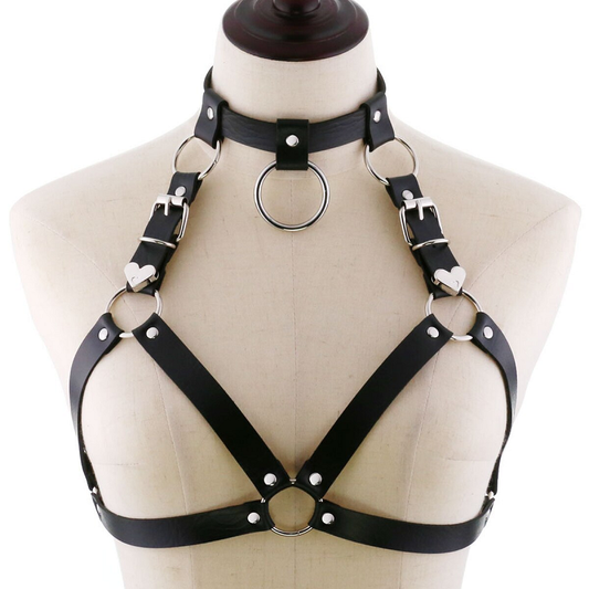 Belted Choker Harness Women Body Fetish Clothing