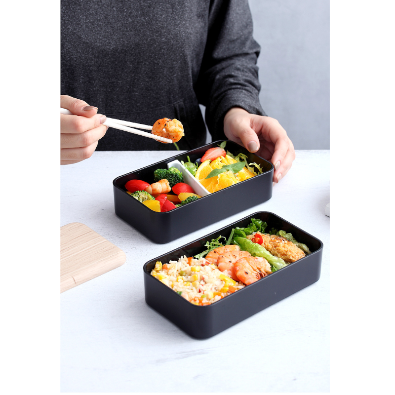 Bento Lunch Box Double Layer Container Utensil Chopstick Microwave Safe