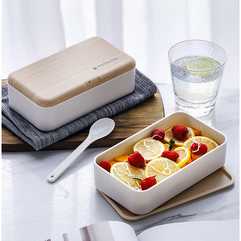 Bento Lunch Box Double Layer Container Utensil Chopstick Microwave Safe