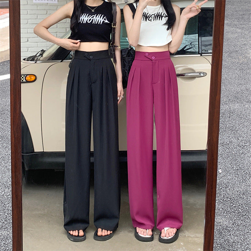 Womens New High Waist Loose Drape Suit Wide Leg Pants Product Information Size
