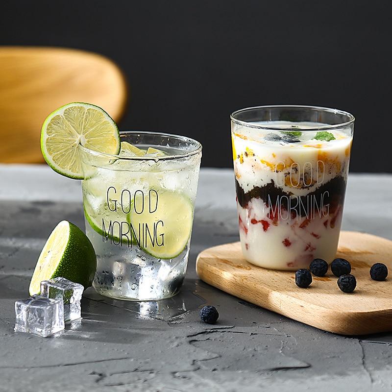 400Ml Good Morning Glass Breakfast Cup Coffee Tea Milk Yogurt Mug