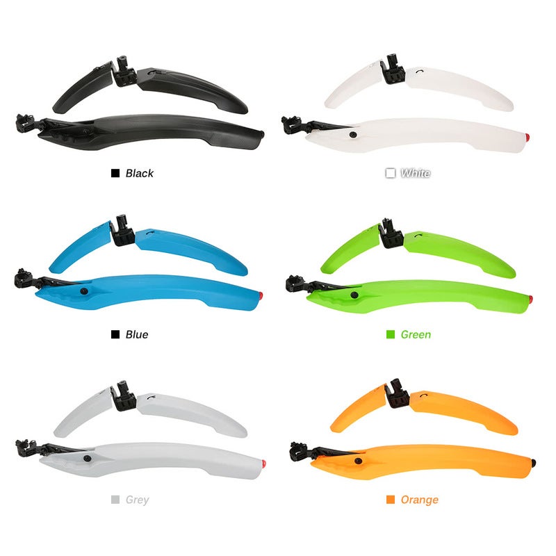 Bicycle Fender Mtb Mountain Bike Cycling Front Rear Led Mudguard Set Durable Guards With Tail Light Green
